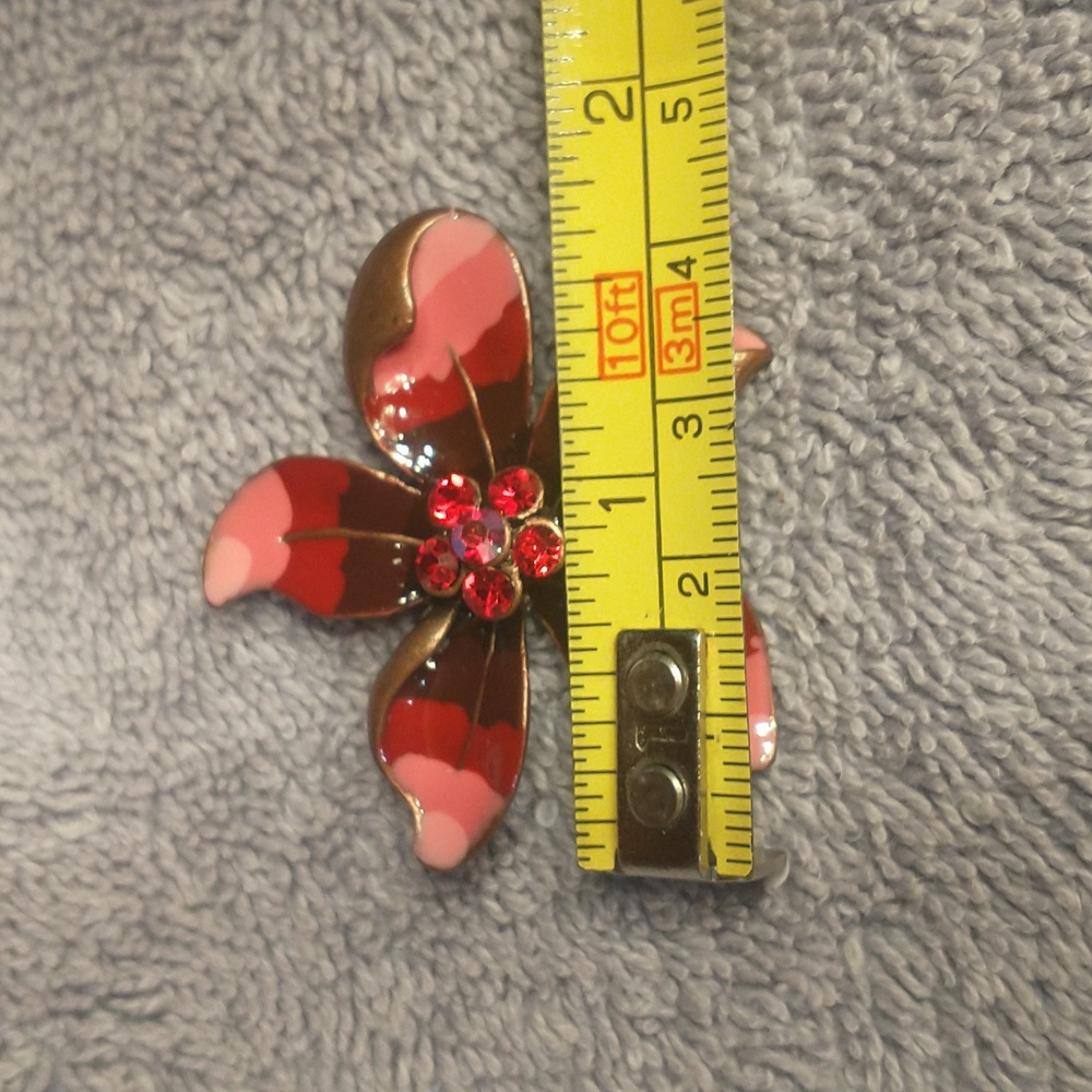 Enamel rhinestone brooch. - Picture 8 of 8